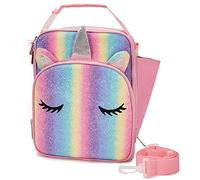 VASCHY Insulated Lunch Bag, Portable Reusable Lunch Bag with Pockets for Bottles, Lunch Bag for School and Picnic (Rainbow Unicorn)