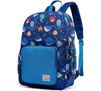 VASCHY Kids Backpack, 13L School Bag for Boys and Girls 4-6Years Water Resistant Toddler Rucksack Children's Backpack with Elastic Water Bottle Pockets for Elementary School(Ocean Sharks)