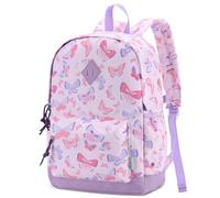 VASCHY Kids Backpack for Girls,Cute Animal Pattern School Bag Daily Children's Rucksack Backpack for School Kindergarten Nursery with Chest Strap And Bottle Pockets(Blush Butterflies)