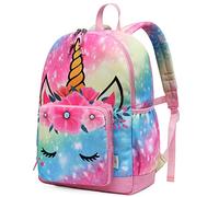 VASCHY Kids Backpack for Girls, Water Resistant Children's Backpack Cute School Bag 3-6 Years Toddler Backpack Bookbags Rainbow Unicorn