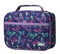 VASCHY Large Pencil Case, Pen Pouch Bag with Detachable Layers Girls Aesthetic Maker Holder with Big Compartment and Top Handle Desk Organizer for Women College Office(Purple Butterflies)