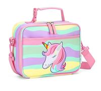 VASCHY Lunch Box Bag for Kids, Reusable Insulated Bento Box Containers Coolers for Toddler Grils with Detachable Handle for Daycare School Rainbow Unicorn