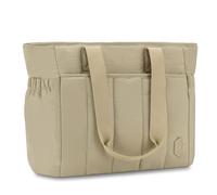 VASCHY Puffer Tote Bag for Women, Lightweight Utility Work Quilted Puffy Laptop Tote Purse with Compartments Zipper Handbag for Teachers/Travel/Shopper,Khaki