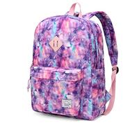VASCHY School Backpack, Lightweight Water Repellent Backpack Men School Bag Women Children Boy Leisure for Girl School High School Teenagers College Business Travel, Pink Galaxy, Daypacks
