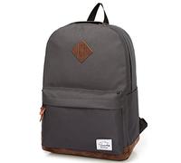 VASCHY School Backpack, Unisex Classic Lightweight Water Resistant Rucksack for Women Men School Bag for Girls Boys for College Work Travel Fits 15-Inch Laptop, Dark Grey