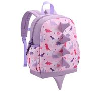 VASCHY Small Toddler Backpack for Girls, Cute 12in Mini Backpack with 3D Design for 2-4 Years Baby Kids School Bag Kindergarten Daycare with Chest Buckle, Pink Dinosaurs