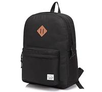 VASCHY Teenager School Backpack, Waterproof 20L for Institute/University, Laptop 15.6", Lightweight and Comfortable Unisex, Black/White, One Size, Daypack Backpacks