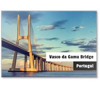 Vasco Da Gama Beautiful Bridge in Lisbon, Portugal, Fridge Magnet