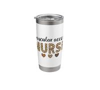 Vascular Access Nurse Leopard Hearts Team Squad Matching Stainless Steel Insulated Tumbler