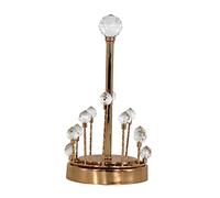 VASDEV Roll Light Luxury Roll Holder Napkin Dispenser Paper Towel Holder Home Supply Light Luxury Crystal Golden Paper Holder