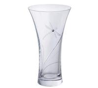 Dartington Crystal Small Dragonfly Glitz Vase, Single | Flower Vase | 180mm | Embellished with Crystals from Swarovski ? | Hand engraved Dragonfly