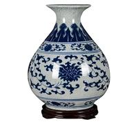 Vase Antique Wall Mounted Porcelain Vases, Traditional Chinese Blue White Flower Painted Rare Ceramic Gginger Jars For Home Decor Living Room Home Ornaments,