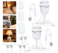 Vase Bottle Lamp Kit, 2Pcs Lamp Kit for Turn Ceramic Jar into Table Lamp, Metal Desk Lamp for Bedside Night light, E27 Bulb Socket, 240cm Lamp Cable with Switch and Plug, 3 Sizes of Base, No Vase