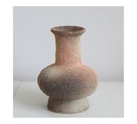Vase Ceramic Vase Ornaments Living Room Flower Arrangement New Chinese Style Dining Table Small Flower Vase Retro Coarse Pottery Jar Ceramic Vase(A)