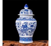 Vase Ceramic Vase Rustic Home Decor Decorative Vase Rustic Decorated Binaural Dragon Vase Blue And White Vase For Living Room Bedroom Kitchen,A,B (B)