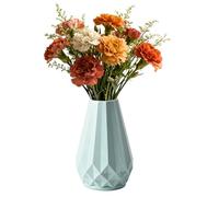 Vase Decorative Unbreakable Plastic Vases for Flowers Tall Modern Flower Vase for Living Room Office Desktop Wedding Decoration 20.5cm (Green)