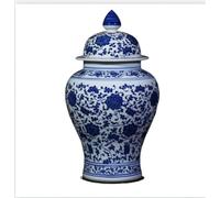 Vase Desktop China Hand Painted Flower Blue and White Porcelain(Grey Wolf)