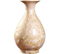 Vase Desktop Decorative Ceramic Living Room Crafts Ornaments Yellow Glazed(C-w17 X H29cm)