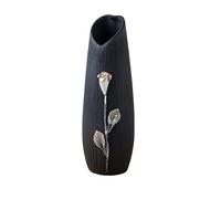 Vase Desktop Flower Simple Handmade Ceramic s Gold Painted Black Office Home Tabletop Decorations Handicrafts Aromatherapy Bottles(L)