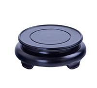 Vase Display Stands Wood Base Round Porcelain Vase Bottom Support Strange Stone Statue Tray Flower Pot Fish Tank Ornaments ( Gold)