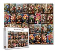 Vase Flowers Puzzles Art 1000 Pieces for Adults Jigsaw Challenging Puzzle Perfect for Game Nights DIY Home Wall Decor Gifts