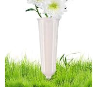 Vase for cemetery grave - with ground spike as a memorial flower holder and for marking graves, flower vase for the cemetery area - for floral tombstone outdoor plants for the decorative design of