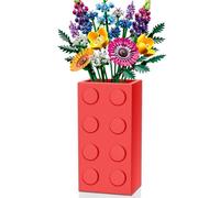Vase for LEGO 10347 10280 10328 Flowers, for Lego Flower Bouquet Building Set,Display Stand for LegoRoses Cherry Blossom Sunflower Tulips Daffodils Lotus-Gift for Lego Flowers Lover(vase only)-Red