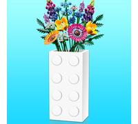 Vase for LEGO 10347 10280 10328 Flowers, for Lego Flower Bouquet Building Set,Display Stand for LegoRoses Cherry Blossom Sunflower Tulips Daffodils Lotus-Gift for Lego Flowers Lover(vase only)-White