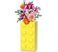 Vase for LEGO 10347 10280 10328 Flowers, for Lego Flower Bouquet Building Set,Display Stand for LegoRoses Cherry Blossom Sunflower Tulips Daffodils Lotus-Gift for Lego Flowers Lover(vase only)-Yellow