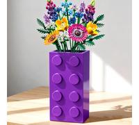Vase for Lego Flower Bouquet Building Set,Display Stand for Lego Roses-Pur | Use for LEGO 10347 10280 10328 Flowers, Gift for Lego Flowers Lover(vase only)-Purple