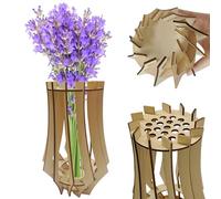 Vase for Lego Flower Bouquet, Wooden Puzzle Vase for Lego Roses Sunflower Daffodils, Gift for Flowers Adult Lover