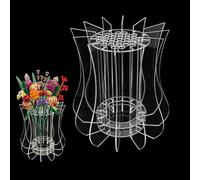 Vase for Lego Flowers Bouquet, Acrylic Puzzle Vase Clear Display Stand Compatible with Lego Roses Sunflowers Tulips Wildflower Lotus Cherry Blossom, Home Decor Gift for Flower Lovers