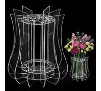 Vase for Lego Flowers Bouquet, Creative Display Stand for Lego Botanicals Clear Puzzle Vase for Lego Sunflowers Roses Tulips Chrysanthemum Decorative Flower Vase Home Decor