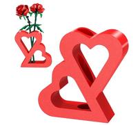 Vase for Lego Flowers Bouquet, Modern Double Heart Display Stand for Lego Flowers Building Set for Legos Roses Cherry Blossom Sunflower Tulips Lotus,Gift for Flower Lover