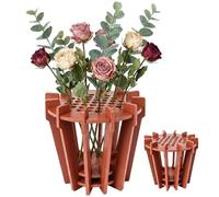 Vase for Lego Flowers Bouquet Wooden Puzzle Vase Terracotta Pot Puzzle Vase | Flower Vase for Lego Bouquet Construction Kit for Lego Botanicals Daffodils Sunflowers Rose Blossom Tulips Lotus (Terracotta)