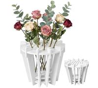 Vase for Lego Flowers Bouquet Wooden Puzzle Vase White Wooden Puzzle Vases