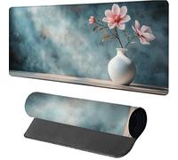 Vase Gaming Mouse Mat 800x400x3mm, Mouse Pad Large Landscape, Desk Mat with Stitched Edge, Mousepad with Non-Slip Rubber Base, Office Accessories, Keyboard Pad, for Gifts, Gaming, Desk Office, F-7920