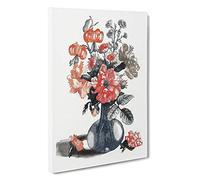 Vase of Assorted Flowers by Johan Teyler Canvas Print | Gallery Wrapped 30mm Frame Wall Art | 30x20 inches | Ready to Hang | Modern Floral Picture | Living Room Bedroom Lounge Office