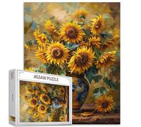 Vase of Sunflowers Jigsaw Puzzle 1000 Pieces Puzzles for Adults, Classical Still Life Floral Jigsaw Puzzles for Challenging Family Activity Games 27 x 20 inch DIY Puzzle for Home Decor Gifts