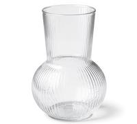 Vase Ribbed Glass Vases 17 cm 6.6 Inch Flowers Ledoir, Vases for Flowers Roses, Bud Daffodils Peony Tulip flower vase Living Room Wedding Modern