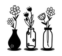 Vase Set, Versatile Placement, 3pcs, Modern Aesthetic Metal Art Statue, Wall Art Table Vase Home Decor, Easy Application, For Bedroom Living Room Kitchen Farmhouse