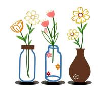 Vase Set, Versatile Placement, 3pcs, Modern Aesthetic Metal Art Statue, Wall Art Table Vase Home Decor, Easy Application, For Bedroom Living Room Kitchen Farmhouse