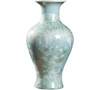 Vase Tabletop Blue Glazed Decorative Vase Ceramic Living Room Crafts Ornaments(B-w15 X H29cm)