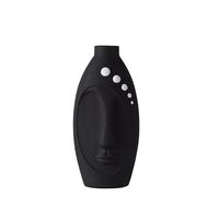Vase Tabletop For Living Room Nordic Simple Black and White Face Ceramic Ornaments Hotel Model Creative Soft Decoration Crafts Flower Vases(Noir)
