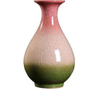 Vase Tabletop Pink-green Gradient Cracked Glaze Ceramic Living Room Decorative Ornaments(C-w18 X H32cm)