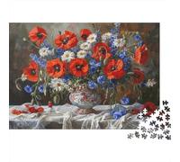 Vase with Flowers 1000 Piece Jigsaw Puzzle Paper for Adults Still Life Puzzle Game 52x38cm/1000pcs