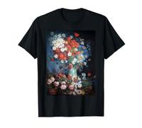 Vase with Meadow Flowers and Roses Painting by Van Gogh T-Shirt
