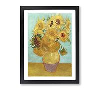 Vase With Twelve Sunflowers By Vincent Van Gogh Classic Painting Framed Print | A2 Black Framed Wall Art | Ready to Hang | Classic Historical Picture | Living Room Bedroom Lounge Office