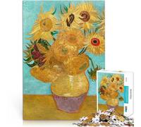 Vase with Twelve Sunflowerteenagers Puzzles 1000 Piece Jigsaws Toy Intellectual Game with Fully Interlocking Randomly Shaped Pieces 38x26cm