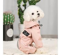 VasedGins Dog Raincoat Waterproof Puppy Dog Raincoats With Hood for Small Medium Dogs Rain Poncho With Reflective Strip Waterproof Coat With Legs Puppy Lightweight Rain Jacket,XL,Pink